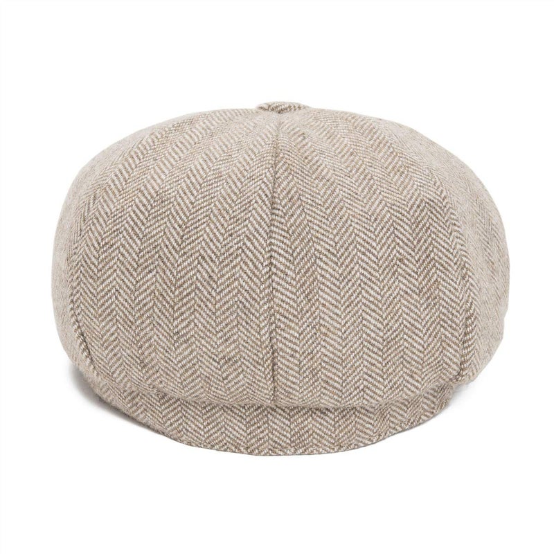 JANGOUL Boys Vintage Newsboy Cap Tweed Flat Beret Cabbie Hat for Kids Toddler Pageboy (50cm(12-24 Months), Khaki) - Image 4
